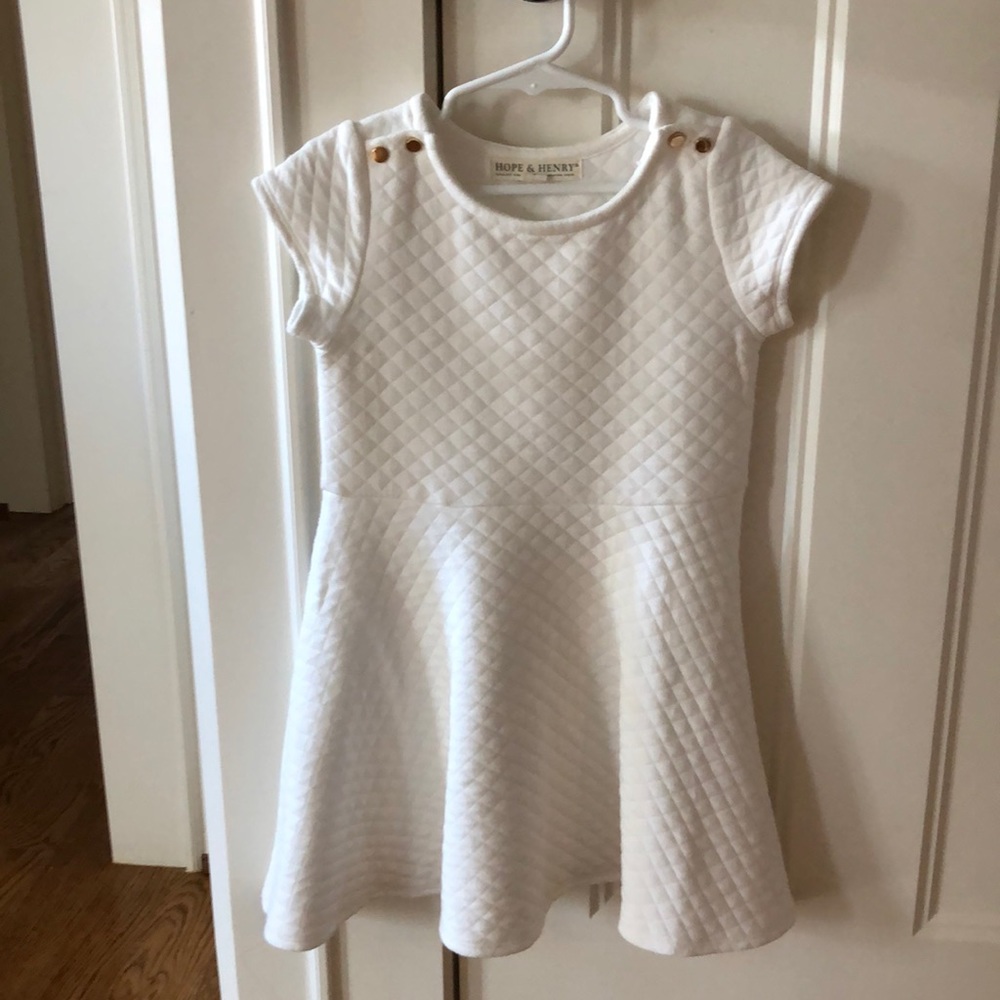 Hope & Henry quilted swing dress off-white size 5